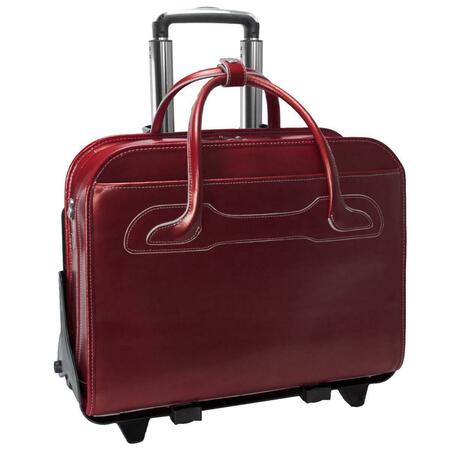 MCKLEINUSA Willowbrook W Series Leather Detachable-Wheeled Ladies Case - Red 94986